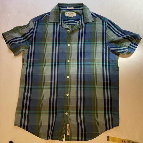 Penguin original munsingwear blue plaid shirt. Medium - Picture 5 of 9